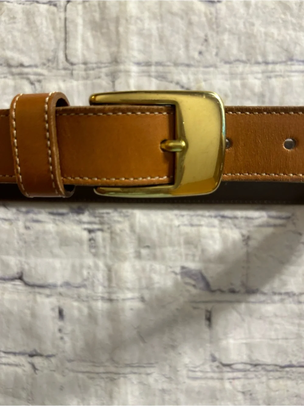 EDDIE BAUER VTG ANILINE GLOVE LEATHER CARMEL BROWN BELT SIZE VTG MEDIUM